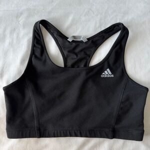 Adidas Women's Athletic Racerback Sports Bra Black Medium Gym Running Cycling